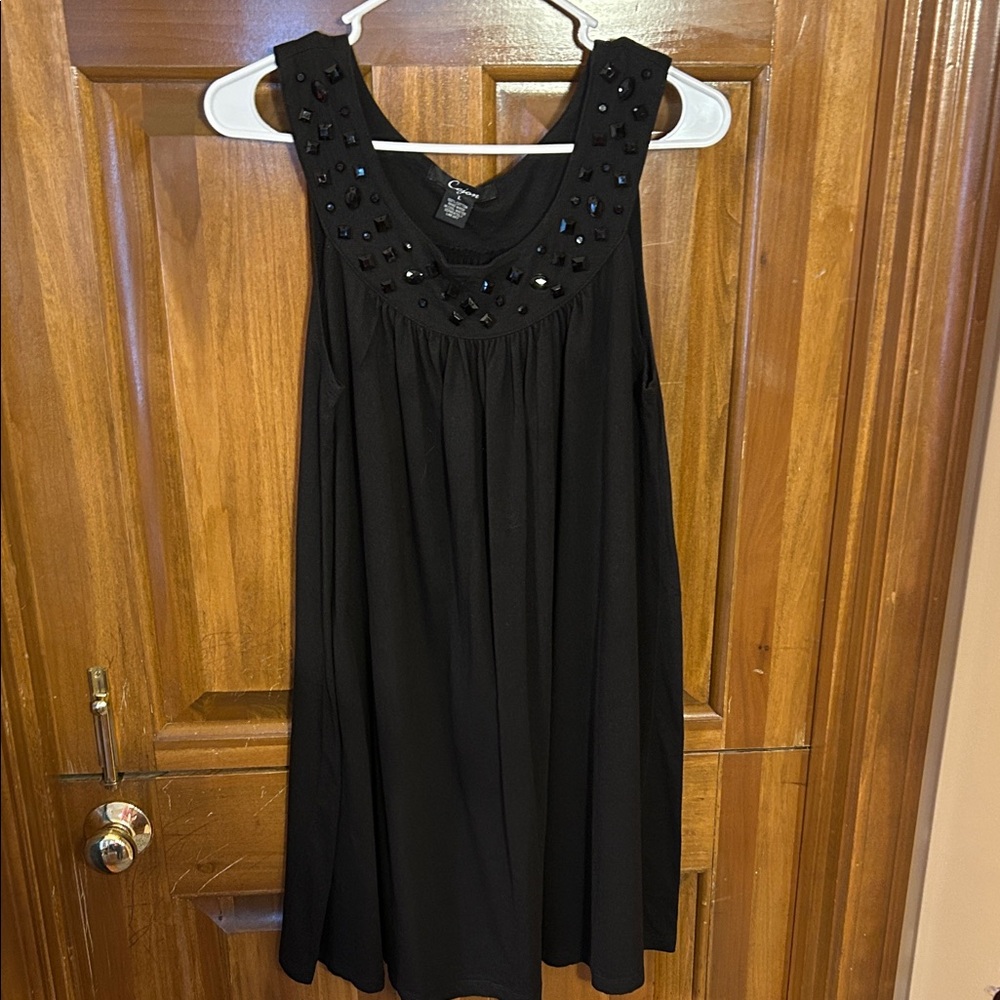 Cejon Black Embellished Mini Dress